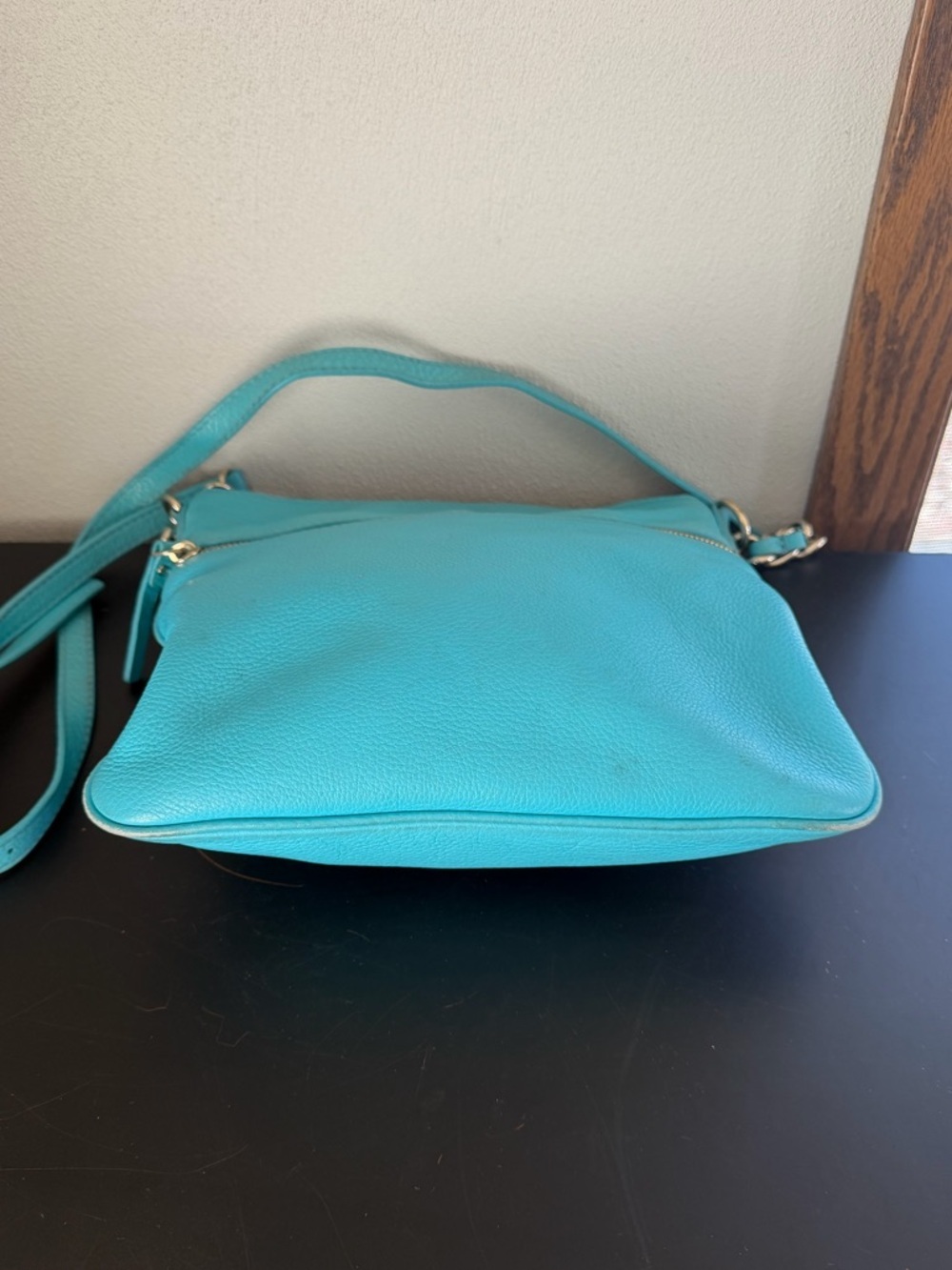 Kate Spade Connie Hill Ellen Grace Teal Blue Leather Crossbody Shoulder Bag - Picture 5 of 14